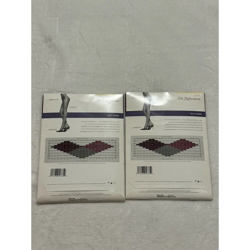 Lot Of 8 Size CD Hanes Varied Pantyhose Silk Reflection Control Top Sheer Toe